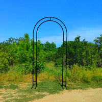 Wedding Arch Backdrop Stand Metal Double Pole Curved Floral Decor Frame for Ceremony Event