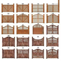 Outdoor Solid Wood Garden Gate, Anti-Corrosion Carbonized Wood Fence Door for Yard and Garden