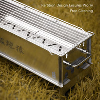 Portable Stainless Steel Charcoal BBQ Grill for Outdoor Camping