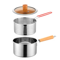Stainless Steel Deep Fryer Pot with Lid and Fry Basket, Small Milk Pot for Baby Food, Multifunctional Kitchen Frying Pot