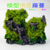 Miniature Simulation Vine Model for Micro Landscape Decor - Cotton Thread Green Silk Cotton Net Willow