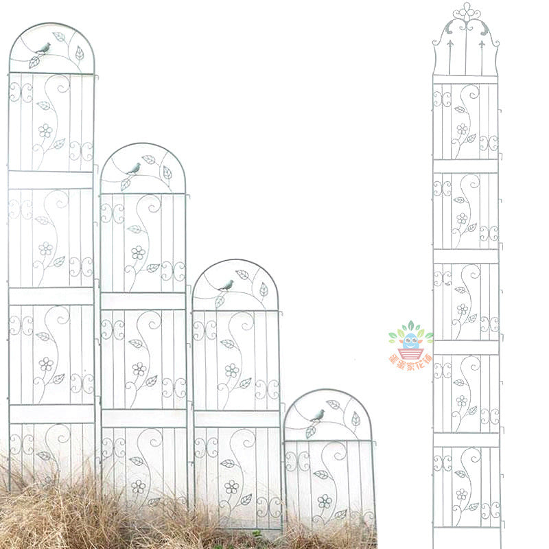 European Style Iron Garden Trellis Panel for Climbing Plants, Extendable Decorative Fence