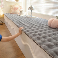 Irregular Plush Bay Window Cushion, All-Season Decorative Mat for Balcony & Bedroom