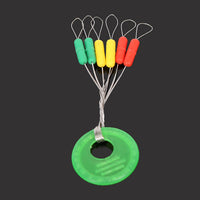 Silicone Space Beans for Fishing Line Rigs - Olive/Cylindrical Stopper