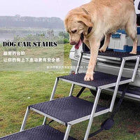 Foldable Pet Stairs for Large Dogs - Portable Car Ramp for Easy Access to Vehicles and High Surfaces - Non-Slip Dog Ladder