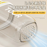 Portable Travel Toothbrush Holder and Mouthwash Cup Set with Detachable Base