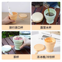 Collapsible Silicone Travel Cup with Lid - Portable Food-Grade Folding Mug for Camping, Hiking, and Daily Use