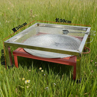 Outdoor Fire Pit BBQ Grill with Heating Function and Grill Net for Charcoal Grilling