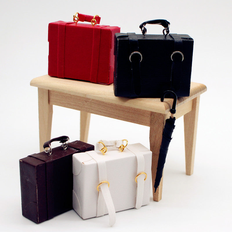 Dollhouse Miniature Briefcase Suitcase Model for DIY Scene Decor