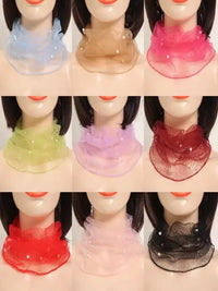 Versatile Lace Neck Gaiter Scarf for Women - Thin Sun Protection Shawl, Headscarf, and Silk Scarf for Spring/Summer