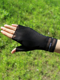 Women's Half-Finger Lace Driving Gloves - Thin, Breathable & UV Protection