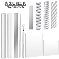 Acrylic Clay Tools Set for Polymer Clay, Modeling Clay, and DIY Craft Projects - Rolling Pin, Press Plate, and Cutting Tools