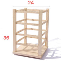 Solid Wood Rotating Jewelry Organizer for Earrings and Necklaces
