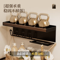 Walnut Wall-Mounted Toothbrush Holder with Storage for Bathroom