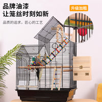 European Style Double Roof Villa Bird Cage for Parrots and Breeding Birds
