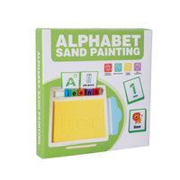 Kids Montessori Wooden Alphabet Spelling Sand Tray Toy with Double-Sided Cards