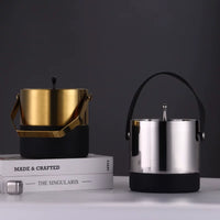 Double-Layer Stainless Steel Ice Bucket for Bar KTV Commercial and Home Use