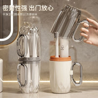 Portable Travel Toothbrush Holder & Mouthwash Cup Set with Storage Organizer for Dorm & Desktop