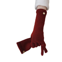 Women's Raccoon Wool Blend Fingerless Touchscreen Gloves for Winter