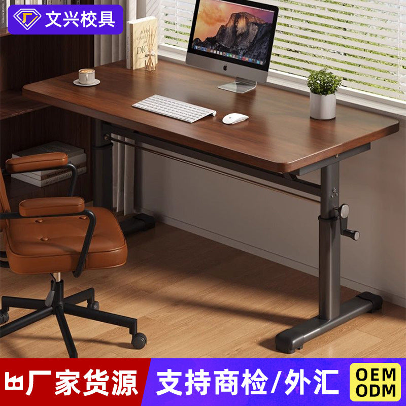 Adjustable Height Hand-Crank Desk for Home Office and Study, Ideal for Students and Small Spaces