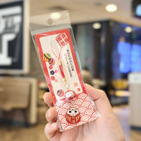Japanese Style Maneki-Neko Daruma Ceramic Charm for Phones, Bags, and Gifts