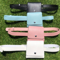 Women's PU Leather Golf Rangefinder Pouch with 4 Ball Holders