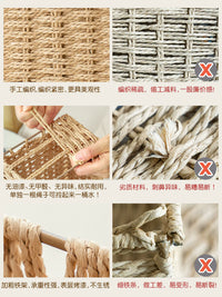 Woven Desktop Storage Basket with Lid for Snacks, Jewelry, and Cosmetics