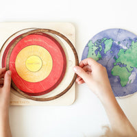 Montessori Wooden Earth Layers & Solar System Puzzle for Kids Early Learning