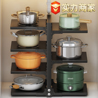 Multi-layer Pot and Pan Organizer Rack for Kitchen Cabinet and Countertop Storage