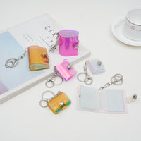 Holographic Mini Photo Album Keychain for 1-inch and 2-inch Photos, ID Card Holder