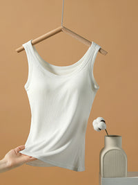 Women's Built-in Bra Camisole Tank Top for Summer