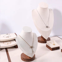 Walnut Wood Jewelry Display Stand for Necklaces, Rings, Bracelets, and Earrings