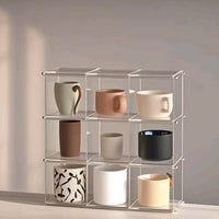 Multi-Layer Desktop Grid Display Rack for Cups and Teaware
