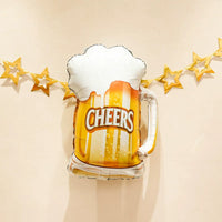 Champagne Bottle & Glass Crown Foil Balloon Set for Birthday & Anniversary Decorations