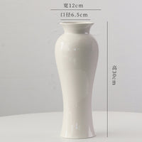 Nordic Minimalist White Ceramic Vase for Hydroponic and Dried Flowers, Table Centerpiece