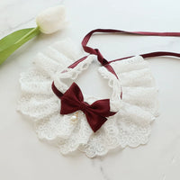 Pet Bow Tie Collar with Bell, Lace Bib Scarf for Cats and Dogs