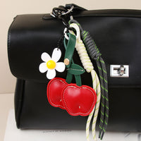 Christmas PU Apple Acrylic Flower Bag Charm Pendant Gift
