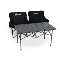 Portable Aluminum Folding Camping Table and Chair Set with Moon Chairs