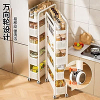 Slim Storage Cart with Wheels for Kitchen Refrigerator Gap Bathroom Narrow Shelf Organizer Vegetable Basket