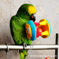 Bird Parrot Chewing Toy with Bell Ball Foot Claw Toy Stand Perch for Small to Medium Birds