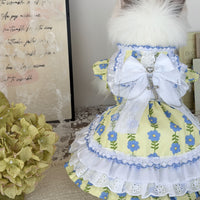 Handmade Pet Wedding Dress with Bow for Cats and Dogs