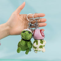 Cute Helmet Turtle Plush Keychain for Bags and Accessories