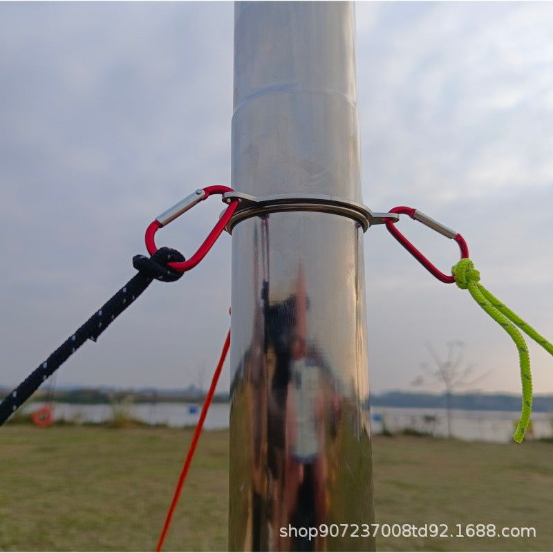 Outdoor Camping Stove Chimney Wind Rope Ring Kit for Fixed Guy Lines