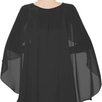 European Style Chiffon Evening Dress Shawl Cape Scarf Sun Protection Breathable Solid Color Long Shawl