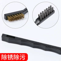 Industrial Wire Brush Set for Cleaning and Rust Removal - Stainless Steel, Brass, and Nylon Bristles