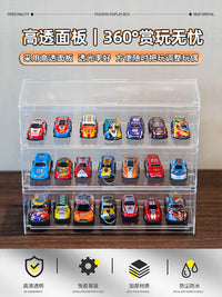 Acrylic Display Case for Diecast Model Cars, Wall Mountable Toy Car Organizer, Compatible with Tomica