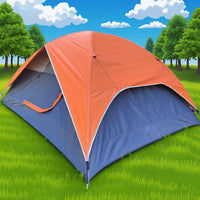 Portable 4-Person Double-Layer Outdoor Camping Tent for Family Travel, Hiking & Mountaineering