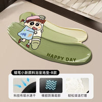 Crayon Shin-chan Diatomaceous Earth Bath Mat, Super Absorbent Non-Slip for Bathroom, Shower, Toilet Entrance