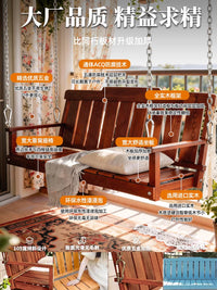 Indoor/Outdoor Portable Wooden Swing Chair for Kids and Adults, Door Frame Mountable