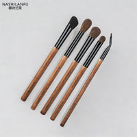 8-Piece Horse Hair Eyeshadow Brush Set with Blush and Eyeliner Brushes, Soft and Portable